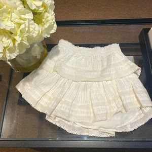 Loveshack fancy white cotton tier skirt size XS